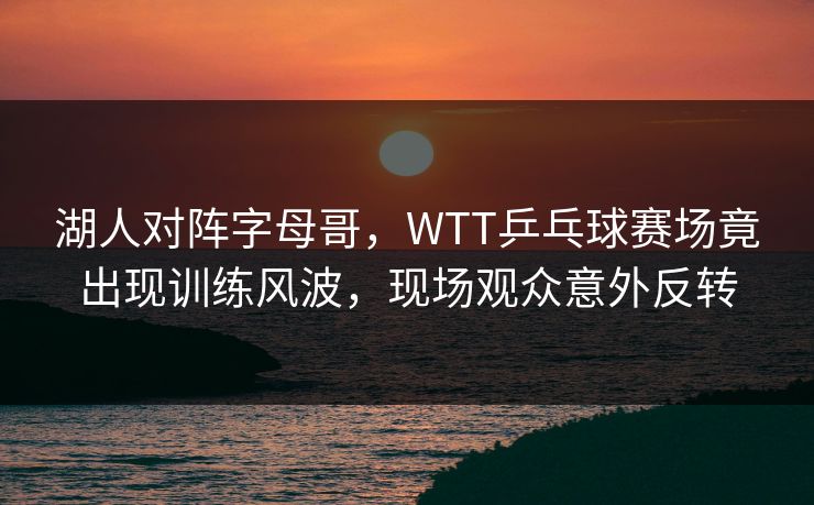 湖人对阵字母哥，WTT乒乓球赛场竟出现训练风波，现场观众意外反转